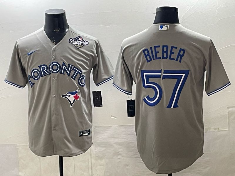 Men Toronto Blue Jays #57 Bieber Grey 2026 Nike Game MLB Jersey 004